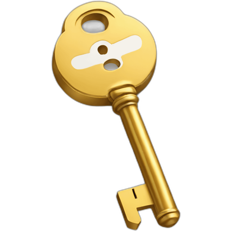 Gold key with question mark emoji