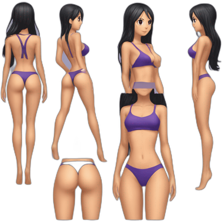 nico robin full body pawg micro swimsuit back focus emoji