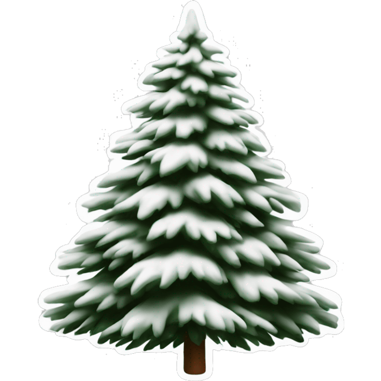  actual white fir christmas tree isolated.  emoji