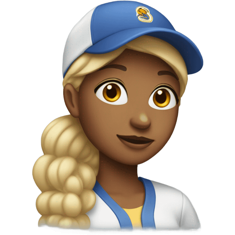 Girl wearing ball cap emoji