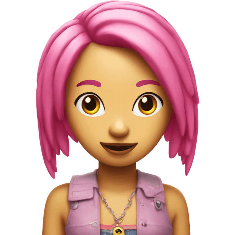 toy chica,pink hair emoji