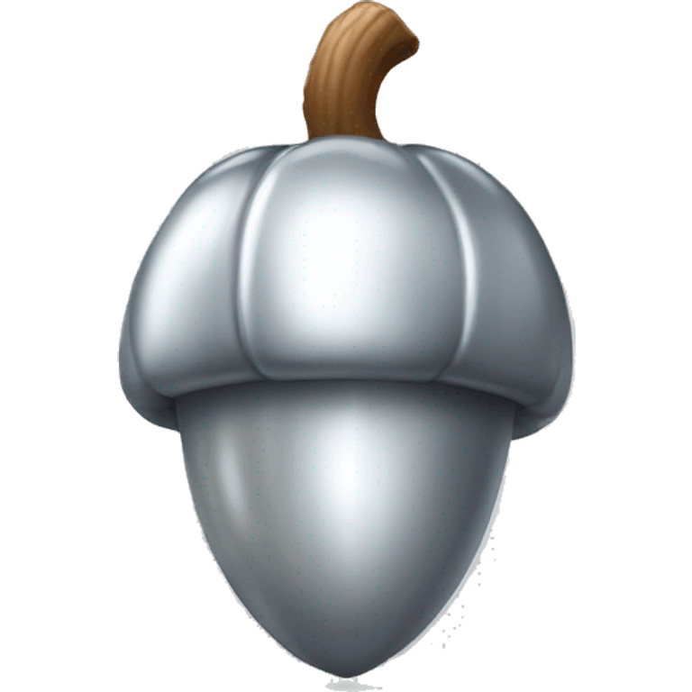 SINGLE shiny silver acorn emoji