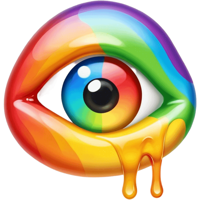 melted rainbow gummy eye emoji