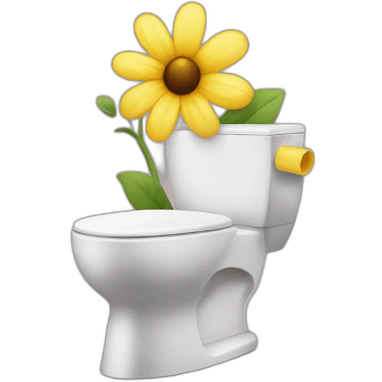 toilette avec fleur emoji