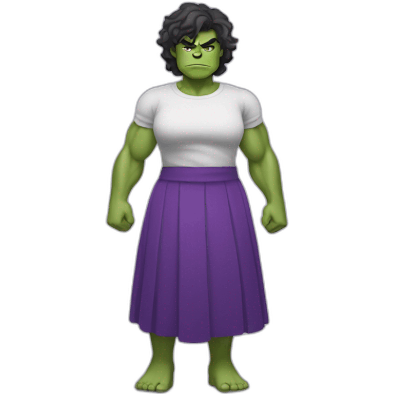 hulk in purple skirt full body emoji