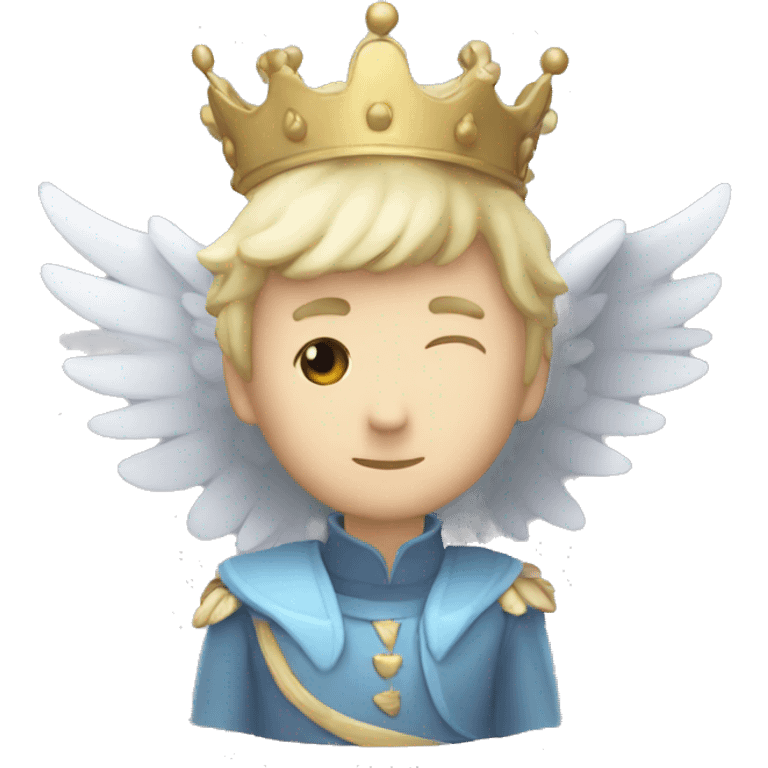 a emoji for a discord owner named FL4V with wings and a crown on the letter F emoji