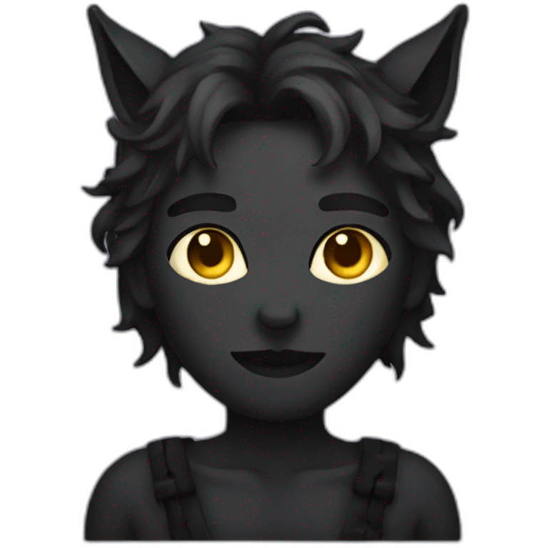 blackcolor dead demon with cat ears emoji