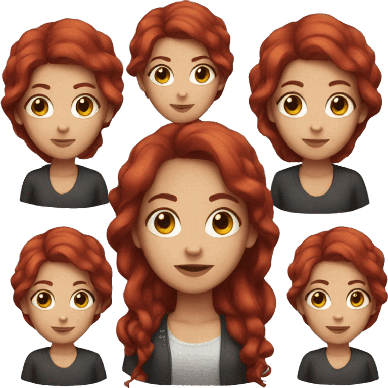 Girl with dark red hair emoji