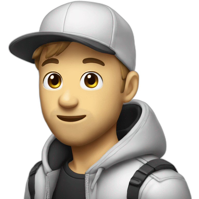 Squeezie avec une casquette emoji