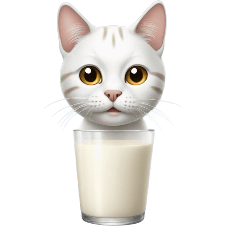 Cat with milk on face emoji