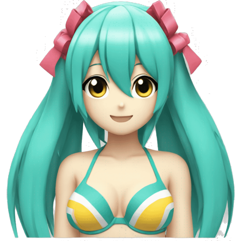 Hatsune miku posing in a bikini emoji