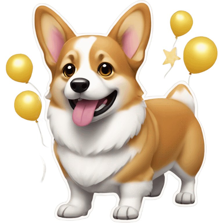 New year party corgi emoji