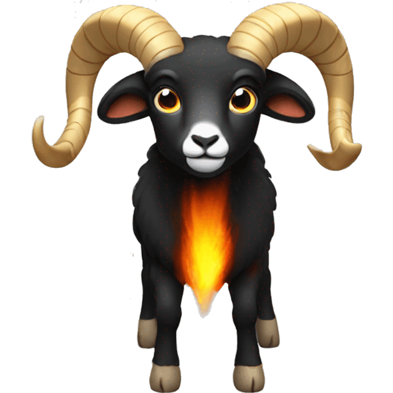 black Ram with fire horns  emoji