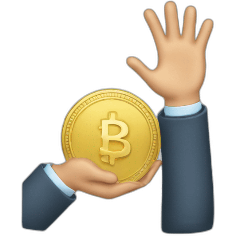 getting coin money with two hand emoji