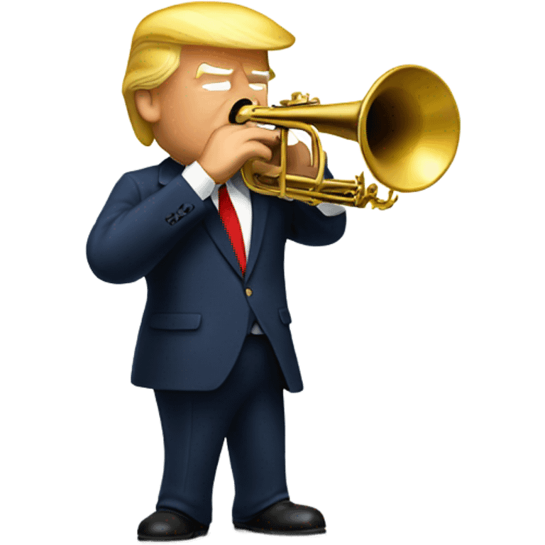 Donald trump playing a trumpet emoji