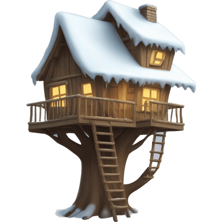 Treehouse in winter  emoji