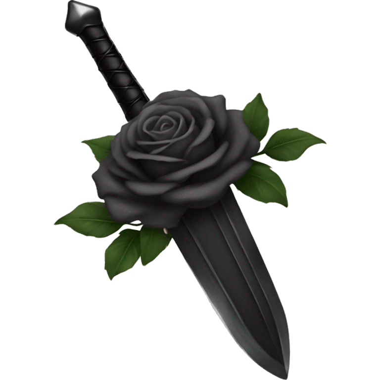 black sword with black roses emoji