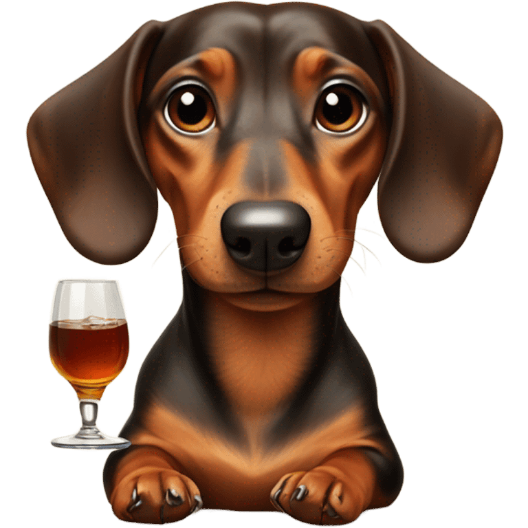 Dachshund drinking bourbon  emoji