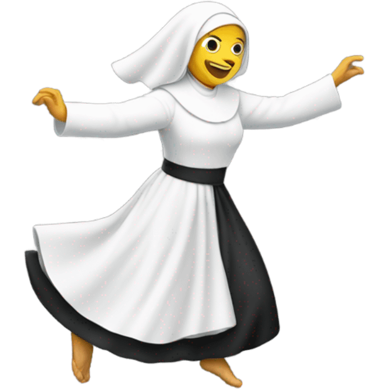 Nun flipping dancing emoji