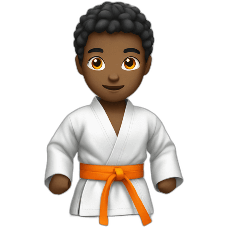 A black Karate boy orange belt emoji