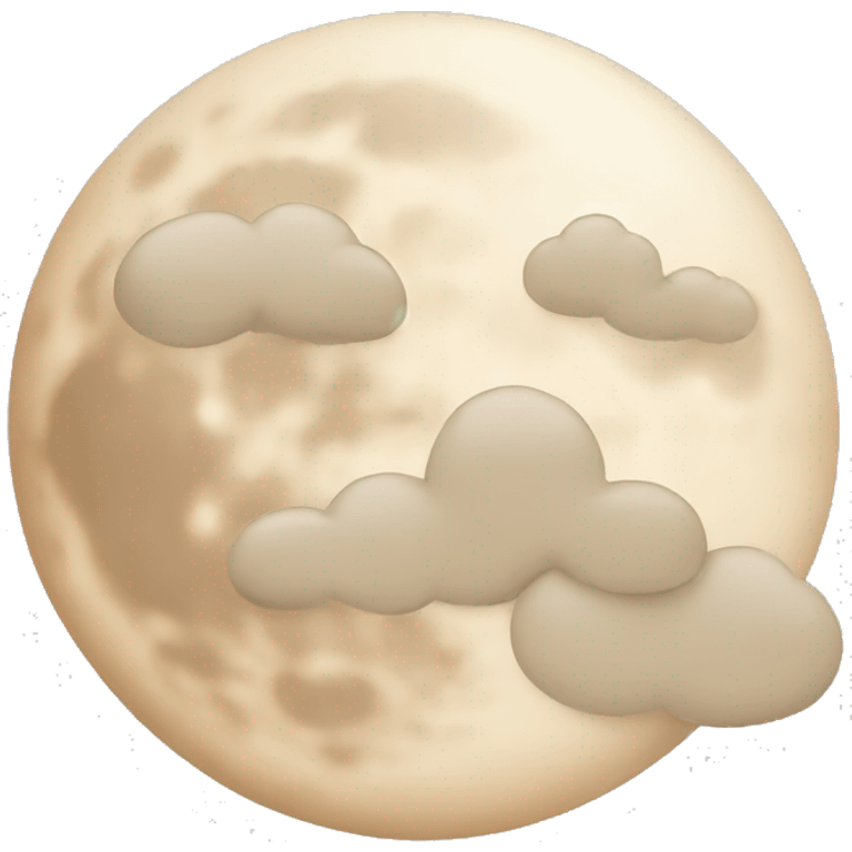 Beige moon and cloud emoji