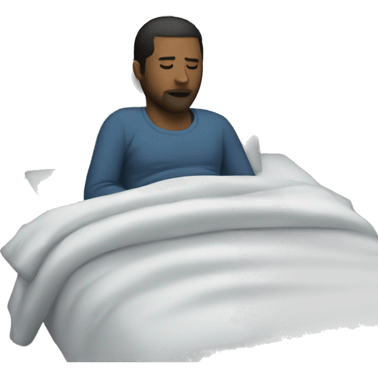 A man have mask and sleeping on bed emoji