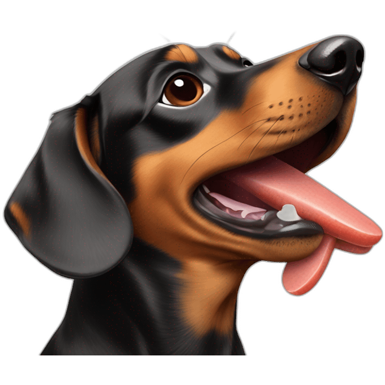 Daschund licking hand emoji