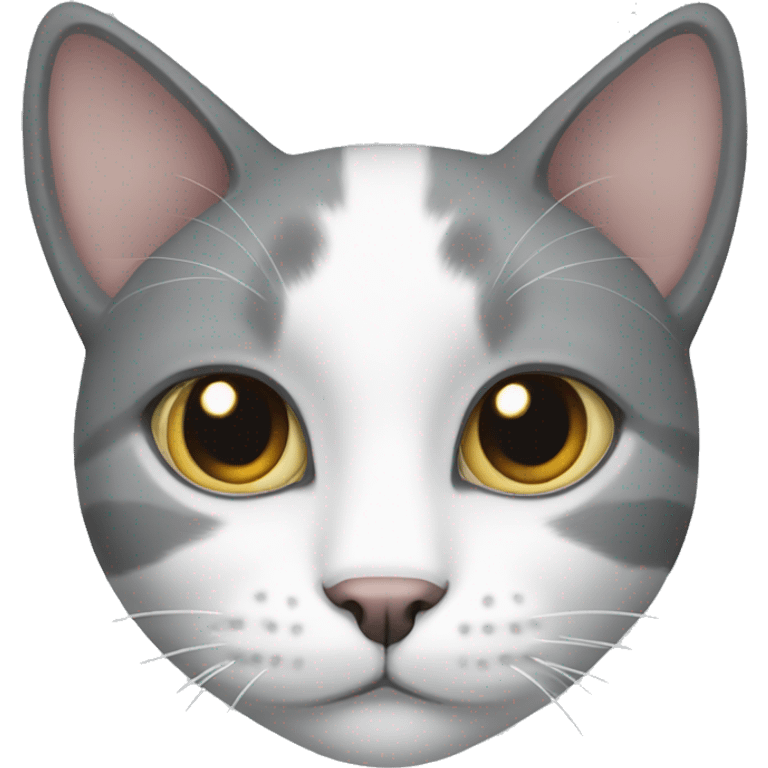 grey and white cat  emoji