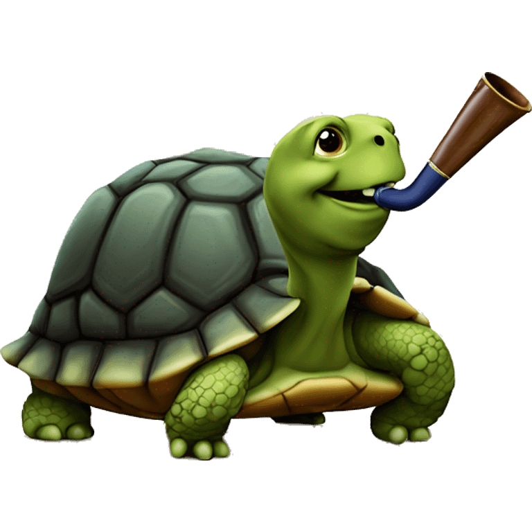 Tortoise smoking a pipe winning emoji