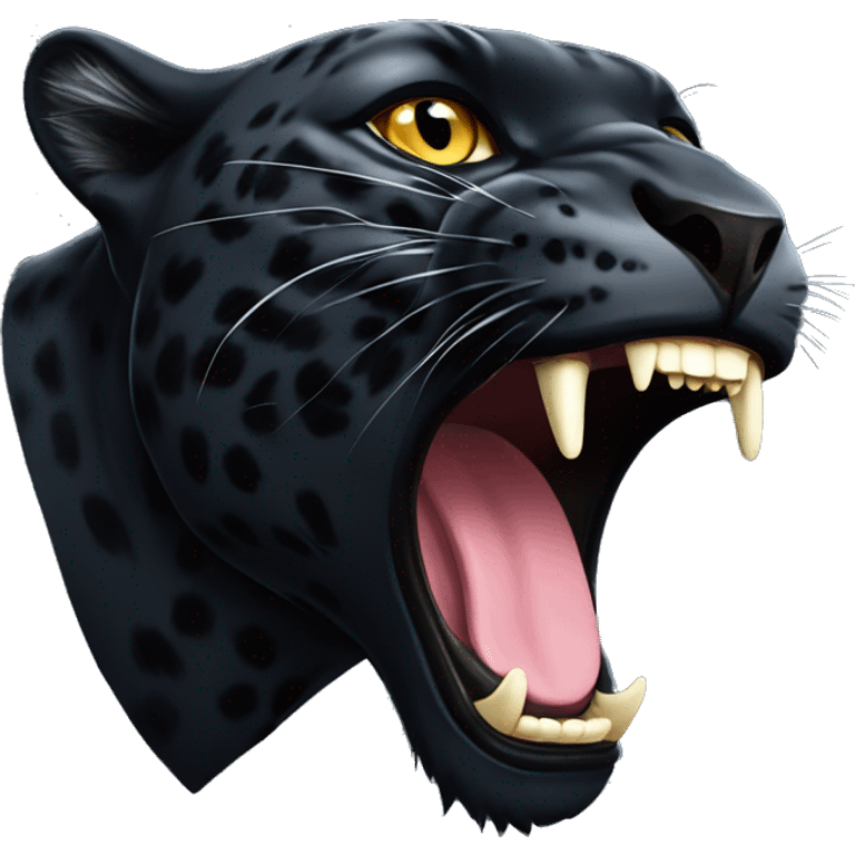 winged black leopard roaring emoji