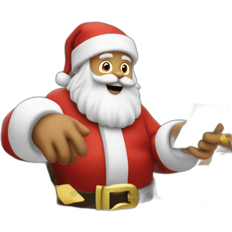 Santa Claus making payment emoji