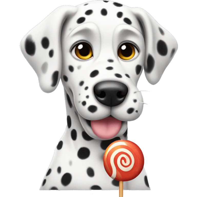 Dalmatian with a lollipop cane emoji