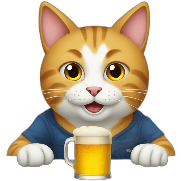 cat drinking beer emoji