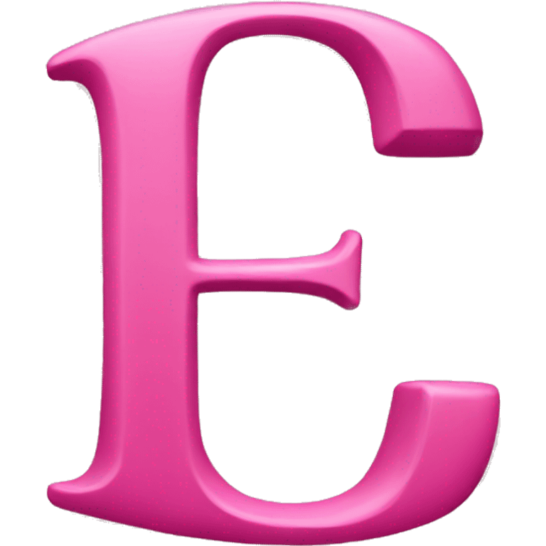 Letter E in pink color emoji