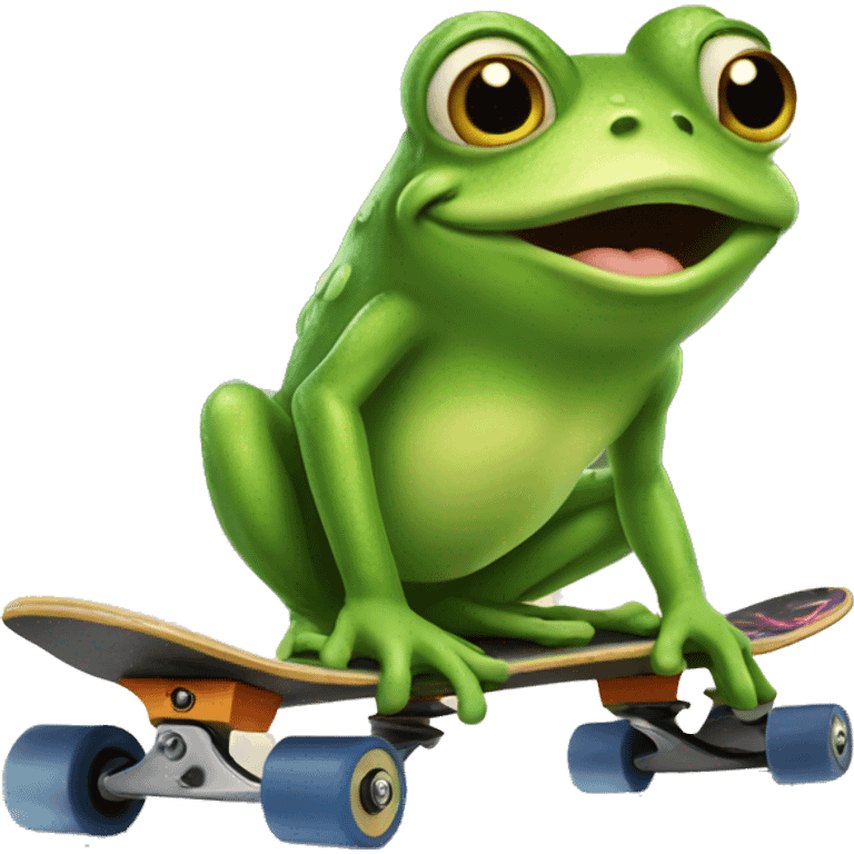 Frog on a skateboard  emoji