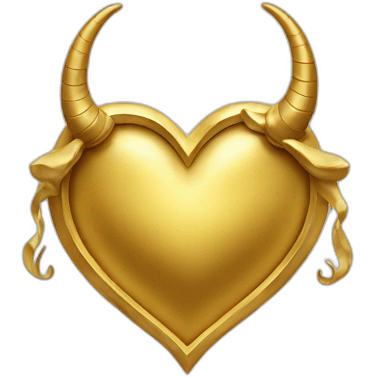 Gold heart frame with horns emoji