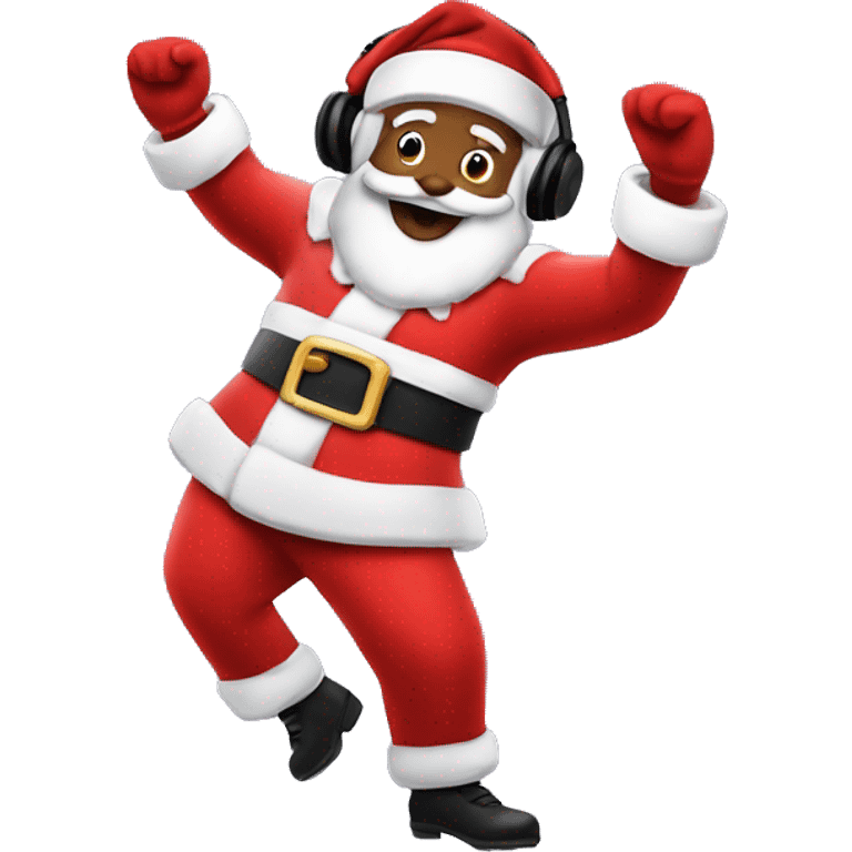 Dancing Santa clause as DJ emoji