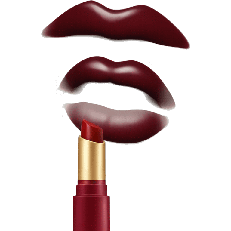 dark red lip stain emoji