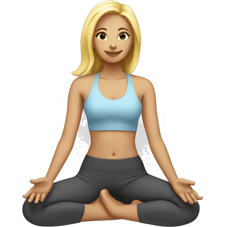 yoga girl blonde  emoji