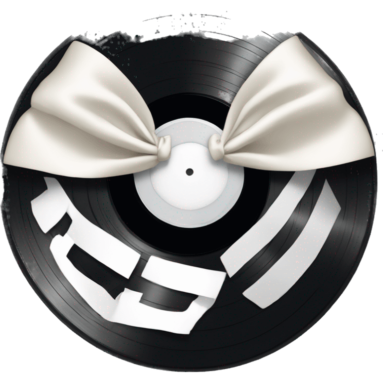 vinyl record with white bow emoji