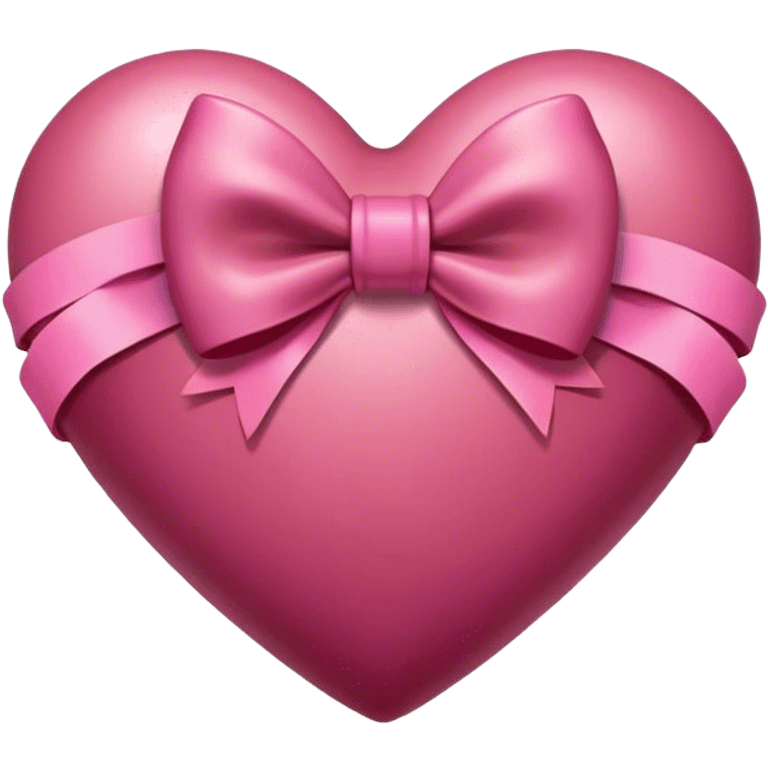 Burgundy heart with a pink bow in the middle emoji