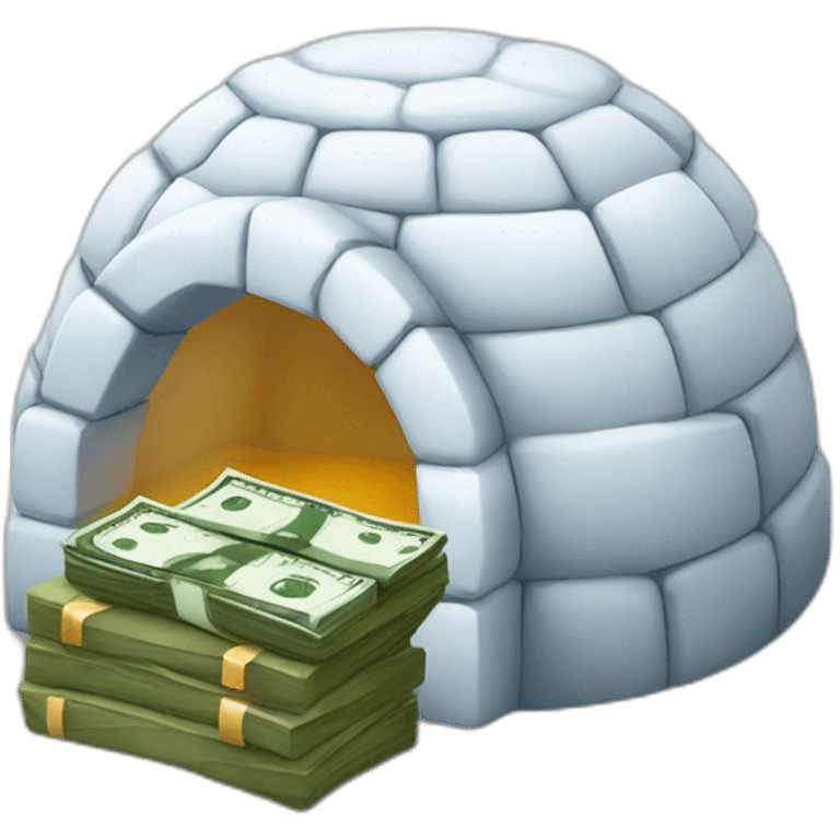 igloo with money sign emoji