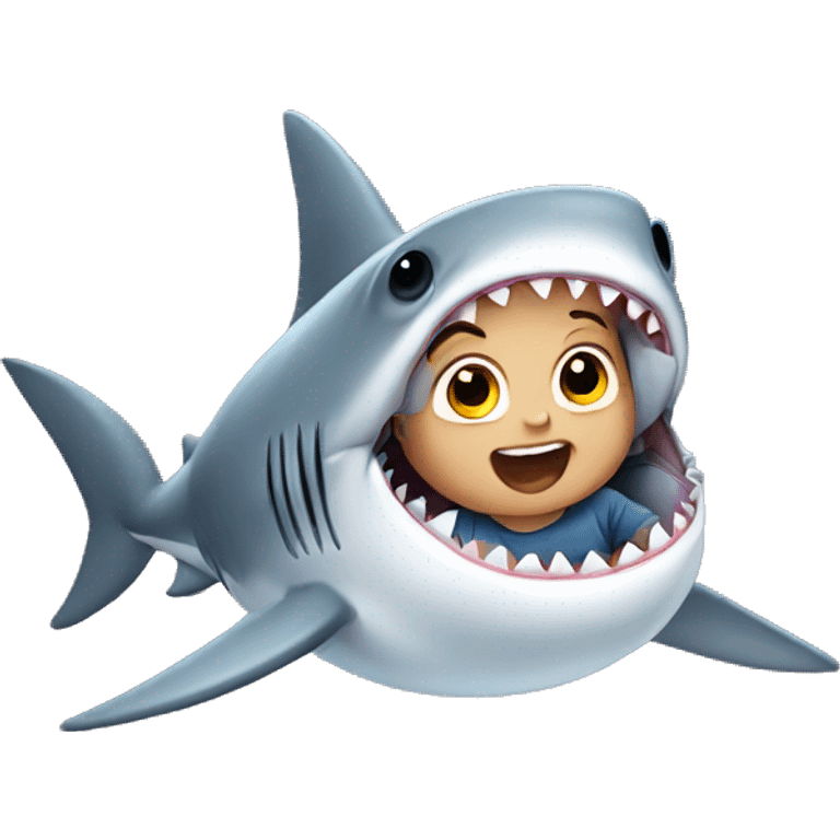 Baby in a shark emoji