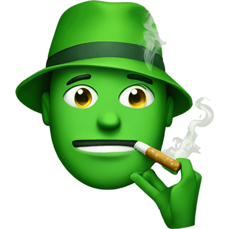 green guy smoking green emoji