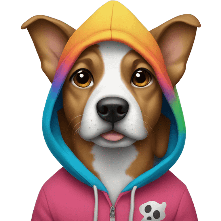 Dog wearing a hoodie  emoji