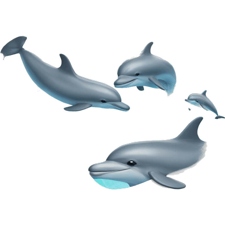 Dolphin  family in pool  emoji