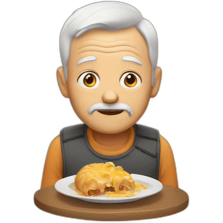 Grandfather eats cat. emoji