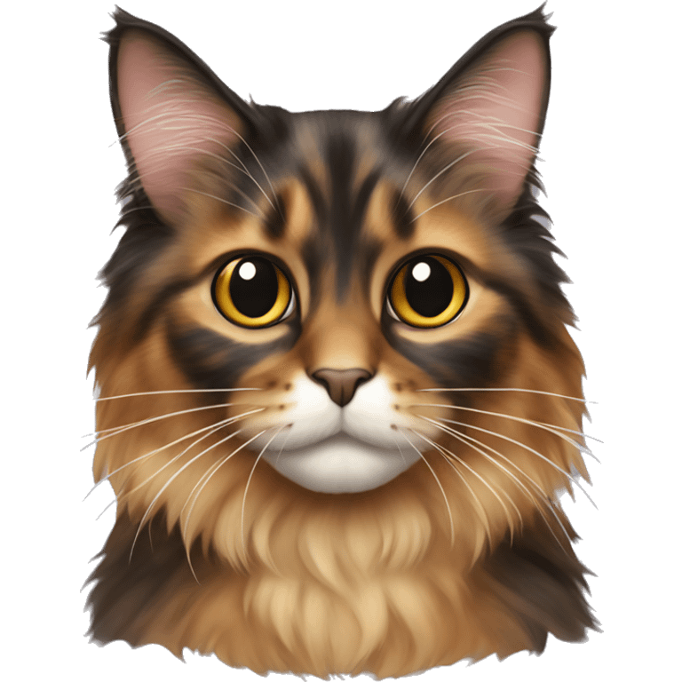 Long haired tortoiseshell cat emoji