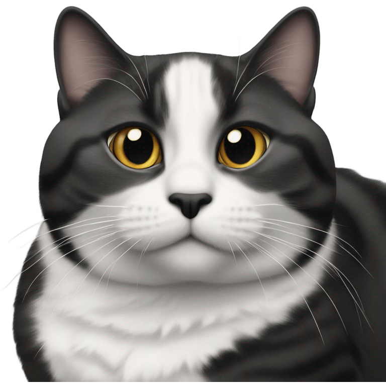 Thomas the cat black and white tortoishel emoji