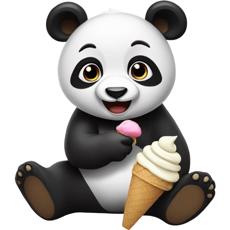 Panda eating ice cream  emoji